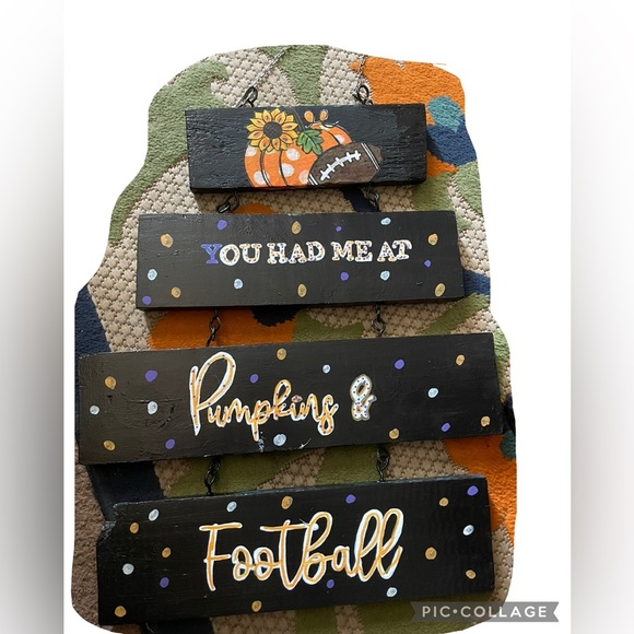 Autumn Football Wall Decor Sign - Picture 1 of 4